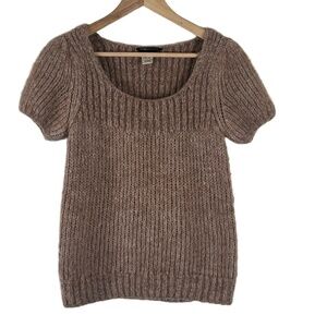 BCBGMAXAZRIA Sweater Womens Size Small Tan Chunky Scoop Neck‎ Bohemian Boho